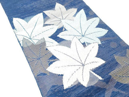 平和屋着物＊夏物 六通柄袋帯 唐織 露草文 金銀糸 正絹 逸品 DABC8803cm