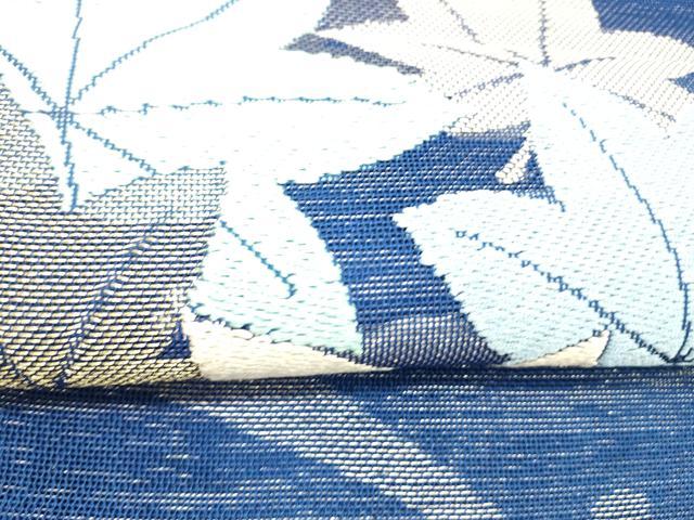 平和屋着物＊夏物 六通柄袋帯 唐織 露草文 金銀糸 正絹 逸品 DABC8803cm
