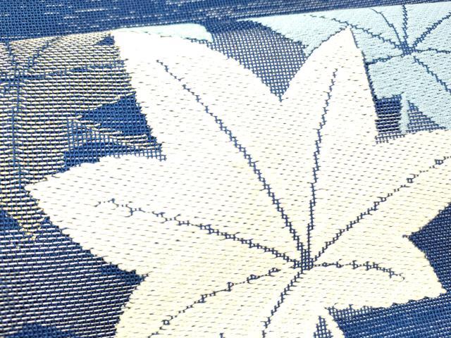 平和屋着物＊夏物 六通柄袋帯 唐織 露草文 金銀糸 正絹 逸品 DABC8803cm