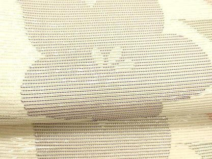 平和屋着物＊夏物 六通柄袋帯 草花文 銀糸 正絹 逸品 DABC8804cm