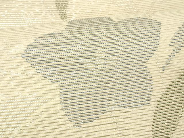 平和屋着物＊夏物 六通柄袋帯 草花文 銀糸 正絹 逸品 DABC8804cm
