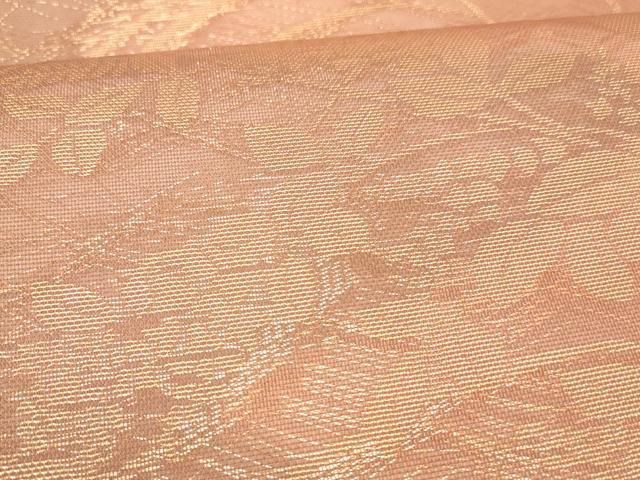 平和屋着物＊夏物 六通柄 本袋帯 草葉文 金糸 正絹 逸品 DABC8808cm