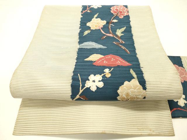 平和屋着物＊夏物 絽綴れ 八寸名古屋帯 更紗花文 正絹 逸品 DABC8809cm