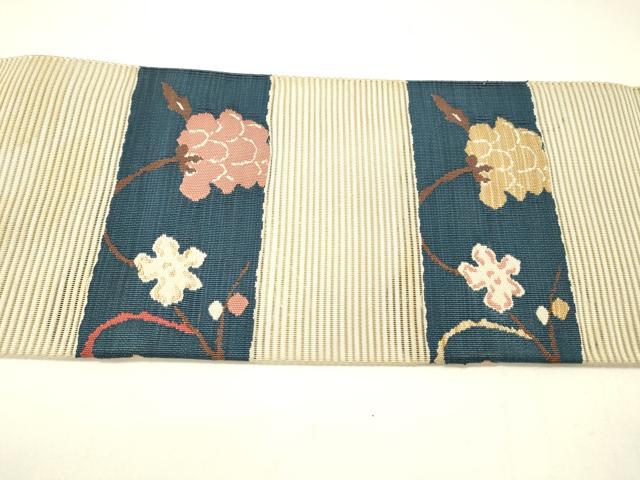 平和屋着物＊夏物 絽綴れ 八寸名古屋帯 更紗花文 正絹 逸品 DABC8809cm