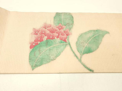 平和屋着物＊夏物 九寸名古屋帯 紫陽花 銀糸 正絹 逸品 DABC8812cm