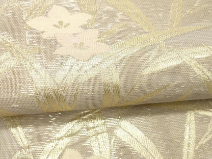 平和屋着物＊夏物 六通柄袋帯 草花文 金糸 正絹 逸品 DABC8820cm