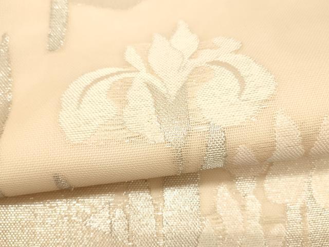 平和屋着物＊夏物 つけ帯 杜若 銀糸 正絹 逸品 DABC8823cm