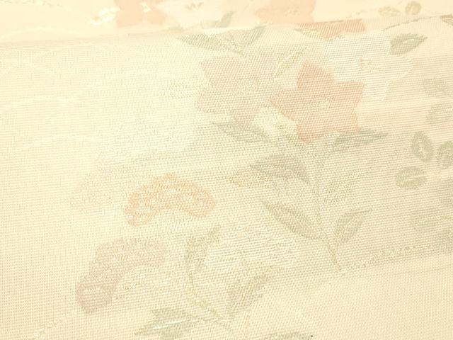平和屋着物＊夏物 六通柄袋帯 草花文 金糸 正絹 逸品 DABC8825cm