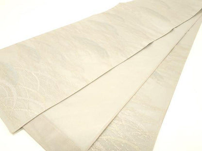 平和屋着物＊夏物 六通柄袋帯 芝文 金銀糸 正絹 逸品 DABC8827cm