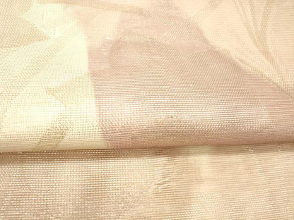 平和屋着物＊夏物 六通柄袋帯 草花文 金銀糸 正絹 逸品 DABC8829cm