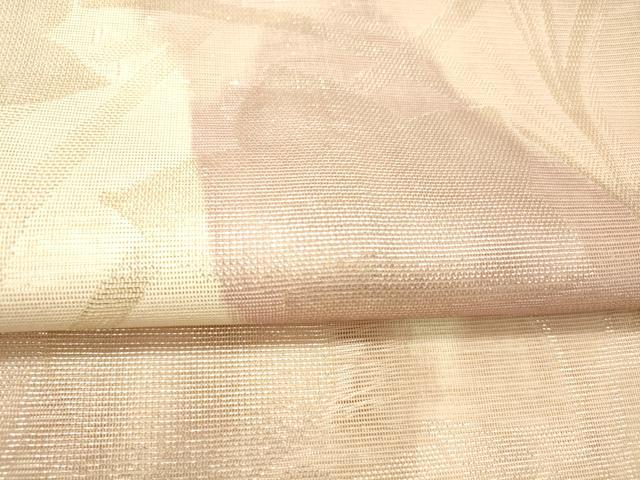 平和屋着物＊夏物 六通柄袋帯 草花文 金銀糸 正絹 逸品 DABC8829cm