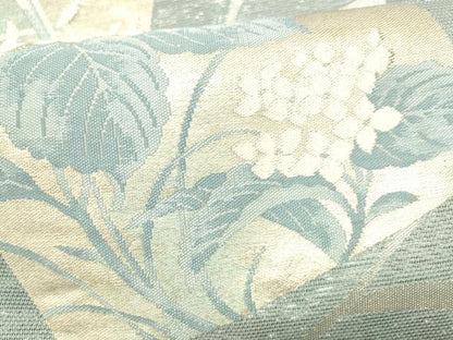平和屋着物＊夏物 六通柄袋帯 流水草花文 金銀糸 正絹 逸品 DABC8830cm