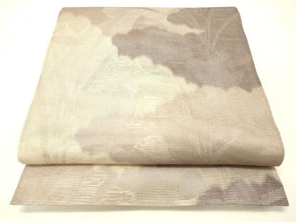 平和屋着物＊夏物 六通柄袋帯 草花文 銀糸 正絹 逸品 DABC8835cm