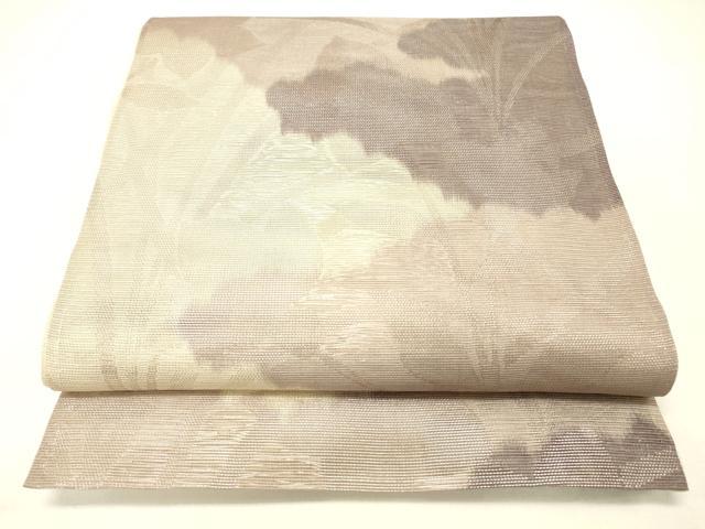 平和屋着物＊夏物 六通柄袋帯 草花文 銀糸 正絹 逸品 DABC8835cm