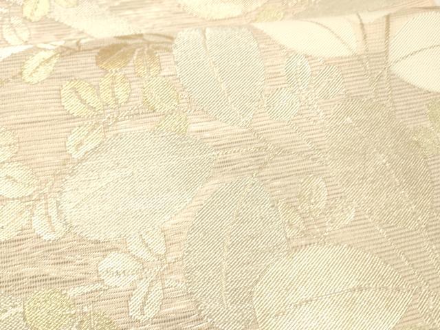 平和屋着物＊夏物 六通柄袋帯 草葉文 金銀糸 正絹 逸品 DABC8836cm