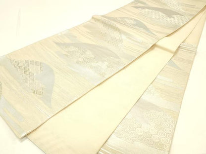 平和屋着物＊夏物 六通柄袋帯 唐織 吉祥文 金銀糸 正絹 逸品 DABC8838cm