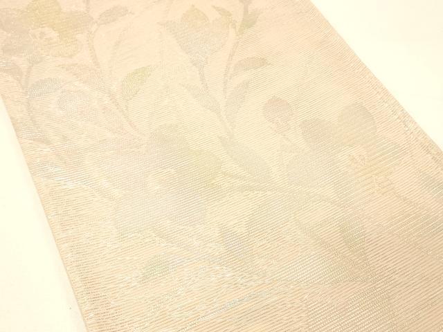 平和屋着物＊夏物 六通柄袋帯 草花文 金銀糸 正絹 逸品 DABC8840cm