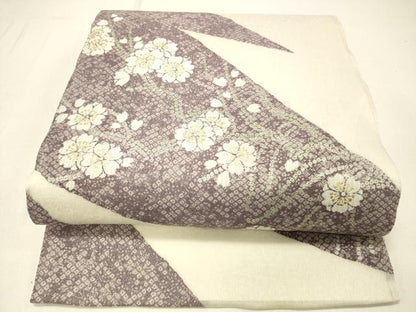 平和屋着物＊夏物　六通柄袋帯　枝桜　金銀糸　正絹　逸品　DABC8851cm