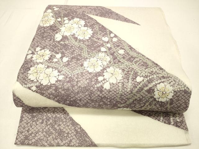 平和屋着物＊夏物　六通柄袋帯　枝桜　金銀糸　正絹　逸品　DABC8851cm