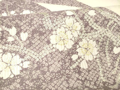平和屋着物＊夏物　六通柄袋帯　枝桜　金銀糸　正絹　逸品　DABC8851cm