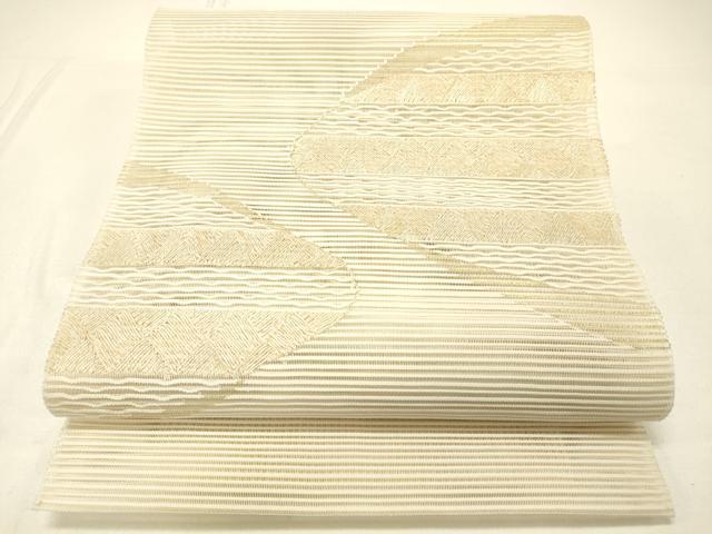 平和屋着物＊夏物 絽綴れ 八寸名古屋帯 抽象文様 金糸 正絹 逸品 DABC8853cm