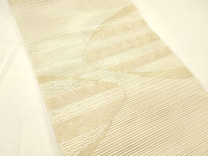 平和屋着物＊夏物 絽綴れ 八寸名古屋帯 抽象文様 金糸 正絹 逸品 DABC8853cm
