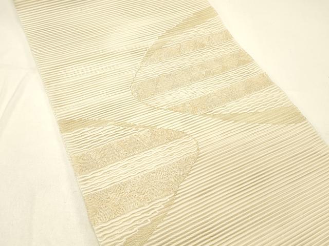平和屋着物＊夏物 絽綴れ 八寸名古屋帯 抽象文様 金糸 正絹 逸品 DABC8853cm