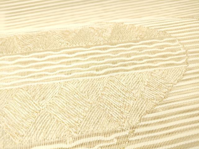 平和屋着物＊夏物 絽綴れ 八寸名古屋帯 抽象文様 金糸 正絹 逸品 DABC8853cm