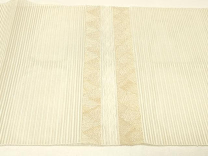 平和屋着物＊夏物 絽綴れ 八寸名古屋帯 抽象文様 金糸 正絹 逸品 DABC8853cm