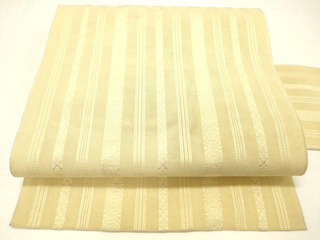 平和屋着物＊夏物 博多織 八寸名古屋帯 紗献上 淡黄色 DABC8855cm
