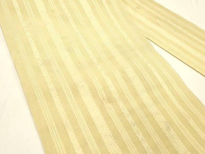 平和屋着物＊夏物 博多織 八寸名古屋帯 紗献上 淡黄色 DABC8855cm