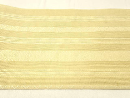 平和屋着物＊夏物 博多織 八寸名古屋帯 紗献上 淡黄色 DABC8855cm