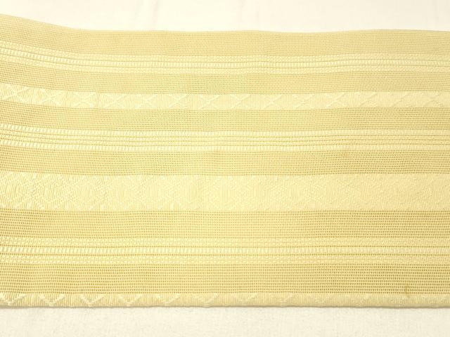 平和屋着物＊夏物 博多織 八寸名古屋帯 紗献上 淡黄色 DABC8855cm