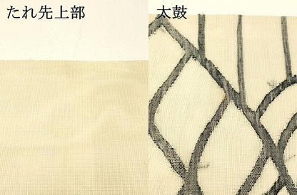 平和屋着物＊夏物 太鼓柄袋帯 抽象文様 正絹 逸品 DABC8856cm