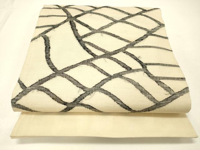 平和屋着物＊夏物 太鼓柄袋帯 抽象文様 正絹 逸品 DABC8856cm