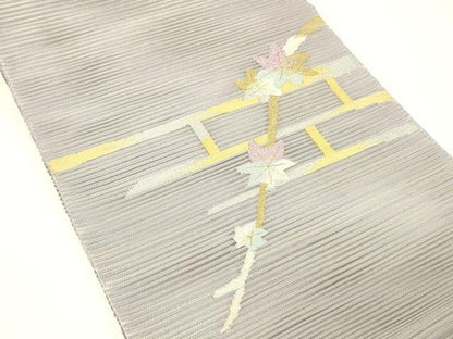 平和屋着物＊夏物 絽綴れ 八寸名古屋帯 枝花文 金糸 正絹 逸品 DABC8862cm