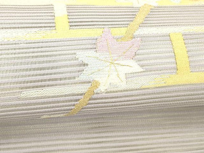 平和屋着物＊夏物 絽綴れ 八寸名古屋帯 枝花文 金糸 正絹 逸品 DABC8862cm