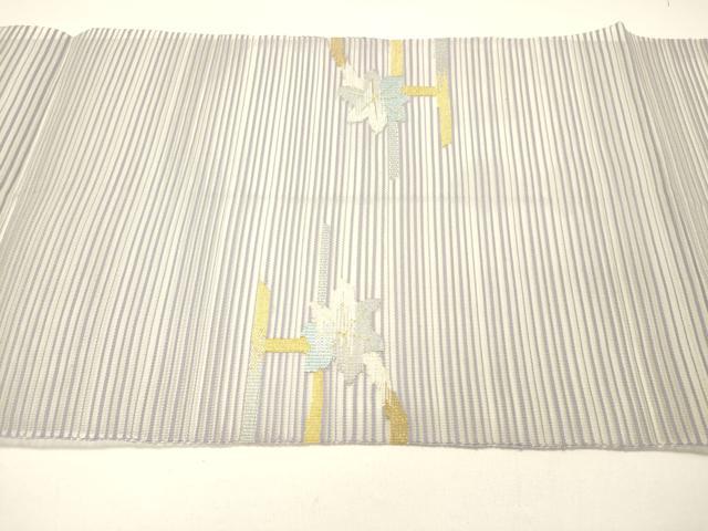 平和屋着物＊夏物 絽綴れ 八寸名古屋帯 枝花文 金糸 正絹 逸品 DABC8862cm