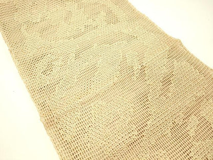 平和屋着物＊夏物 八寸名古屋帯 草花文 正絹 逸品 DABC8863cm