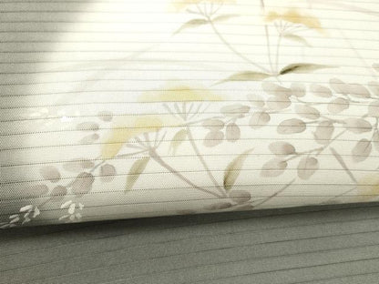 平和屋着物＊夏物 絽塩瀬 九寸名古屋帯 手描き 草花文 正絹 逸品 DABC8865cm