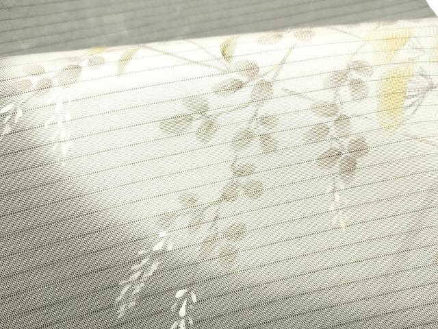 平和屋着物＊夏物 絽塩瀬 九寸名古屋帯 手描き 草花文 正絹 逸品 DABC8865cm