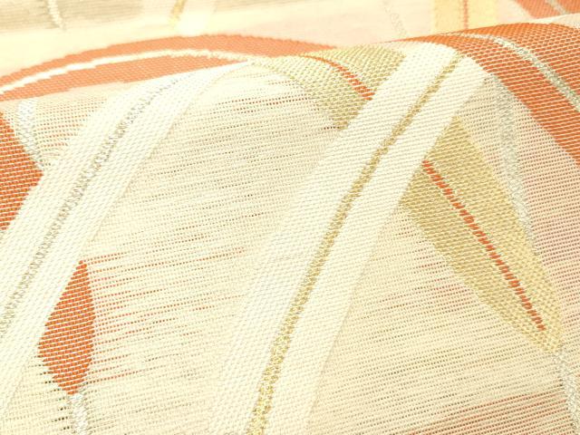 平和屋着物＊夏物 六通柄袋帯 草葉文 金銀糸 正絹 逸品 DABC8868cm
