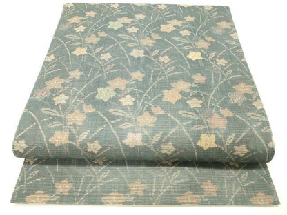 平和屋着物＊夏物 八寸名古屋帯 草花文 正絹 逸品 DABC8869cm