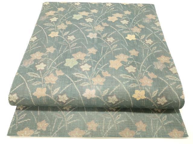平和屋着物＊夏物 八寸名古屋帯 草花文 正絹 逸品 DABC8869cm
