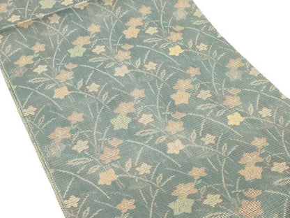 平和屋着物＊夏物 八寸名古屋帯 草花文 正絹 逸品 DABC8869cm