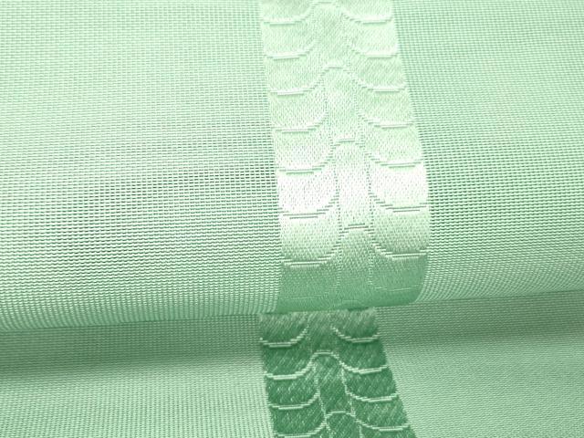 平和屋着物＊夏物 本場筑前博多織 八寸名古屋帯 間道 青竹色 正絹 逸品 DABC8874cm