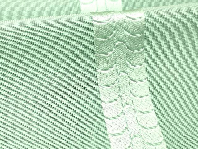 平和屋着物＊夏物 本場筑前博多織 八寸名古屋帯 間道 青竹色 正絹 逸品 DABC8874cm
