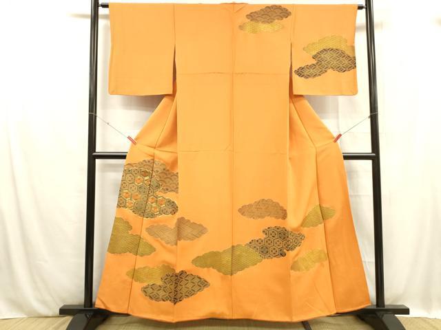 平和屋着物■訪問着 駒刺繍 吉祥花文 金彩 正絹 逸品 DABC8877cm