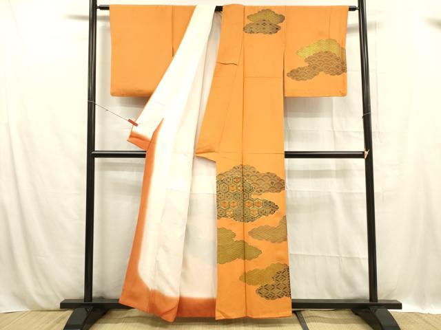 平和屋着物■訪問着 駒刺繍 吉祥花文 金彩 正絹 逸品 DABC8877cm