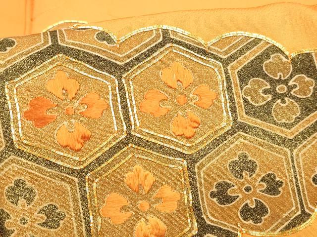 平和屋着物■訪問着 駒刺繍 吉祥花文 金彩 正絹 逸品 DABC8877cm